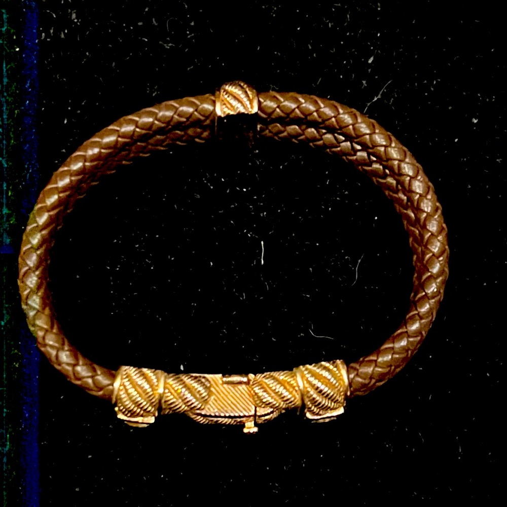JUDITH RIPKA Rose Gold Sterling Leather Bracelet